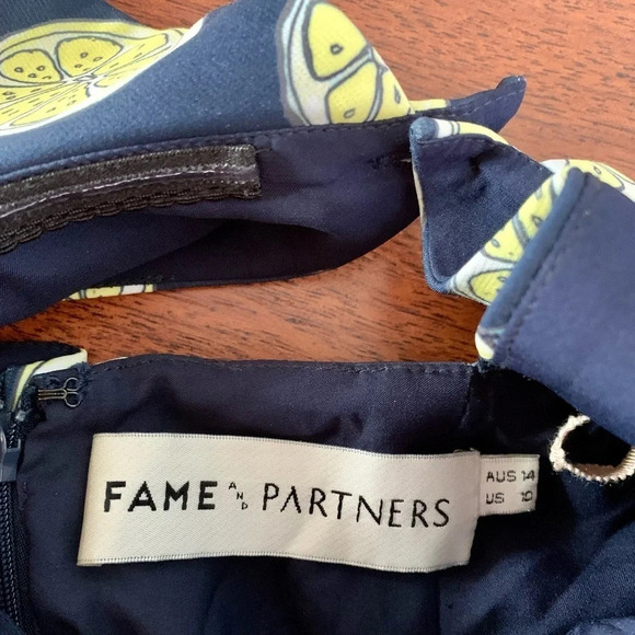 FAME AND PARTNERS Sasha Off the Shoulder Lemon Dress size 10 - Picture 14 of 16